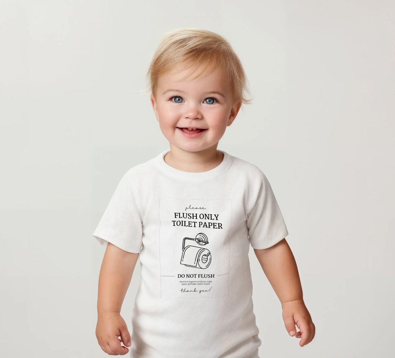 Flush Only Toilet Paper baby t-shirt by mazzihanq