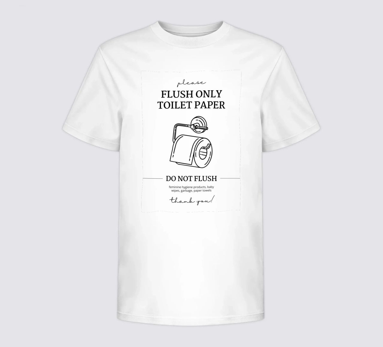 Flush Only Toilet Paper kids t-shirt by mazzihanq