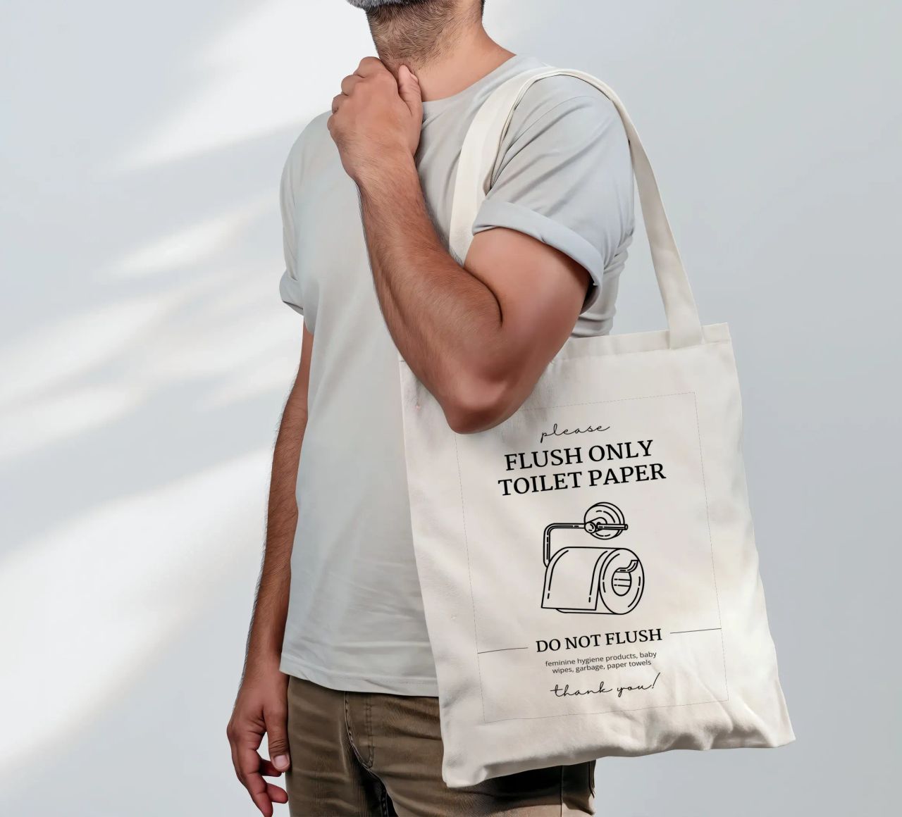 Flush Only Toilet Paper tote bag by mazzihanq