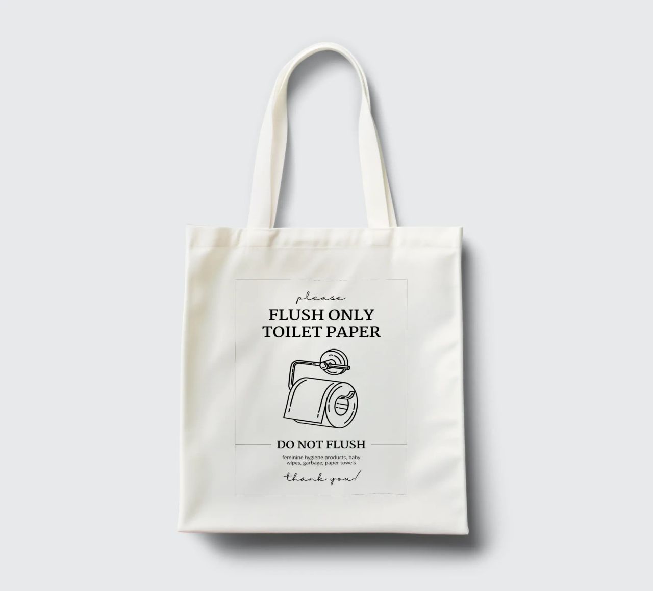 Flush Only Toilet Paper tote bag by mazzihanq