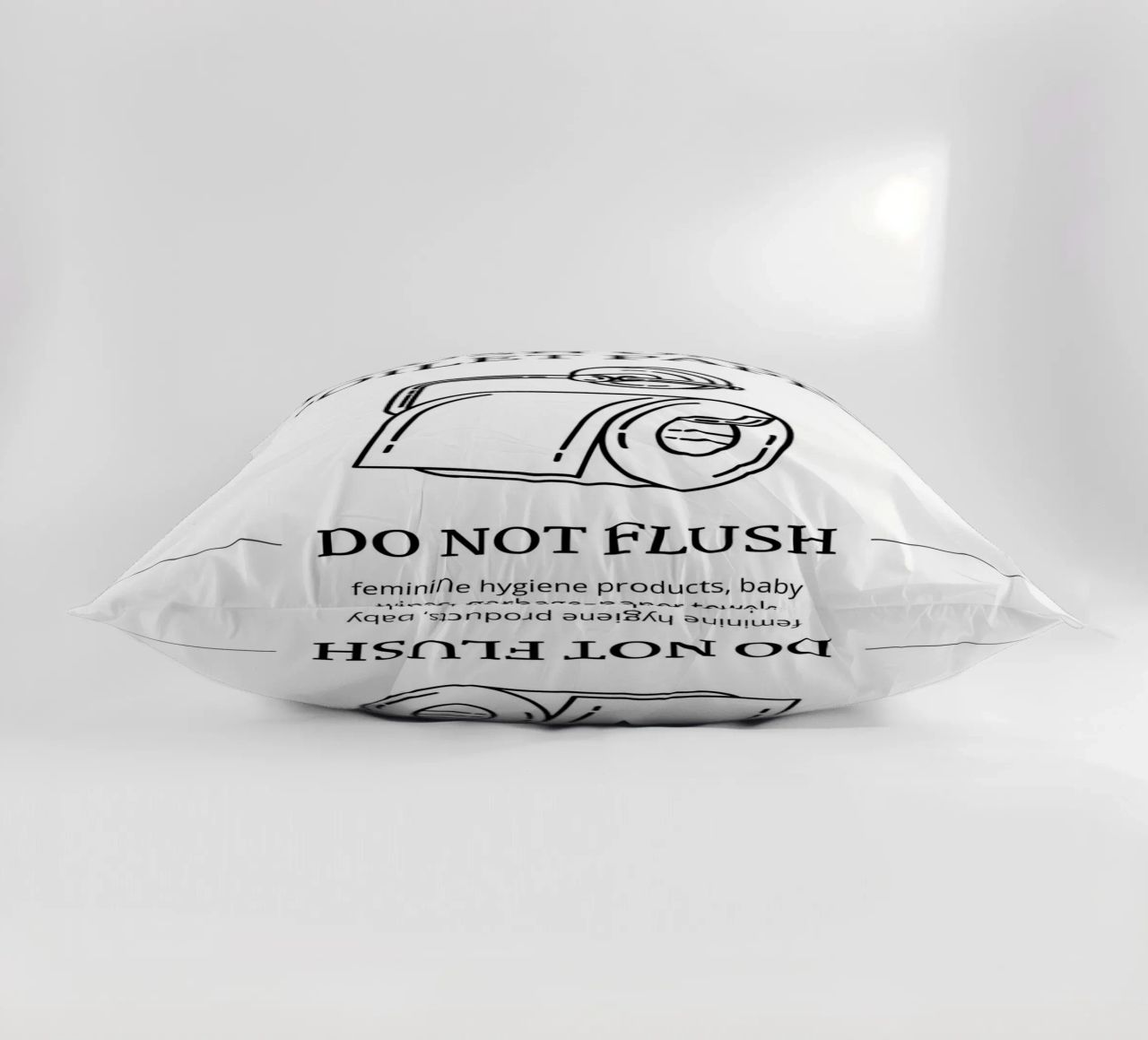 Flush Only Toilet Paper decorative cushion by mazzihanq