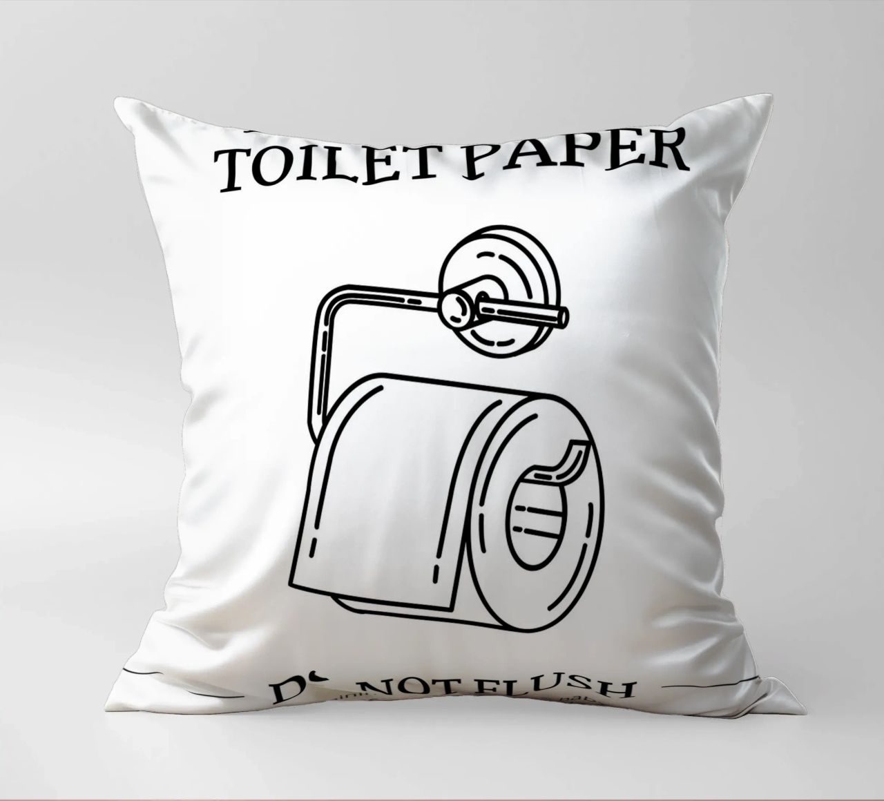 Flush Only Toilet Paper decorative cushion by mazzihanq