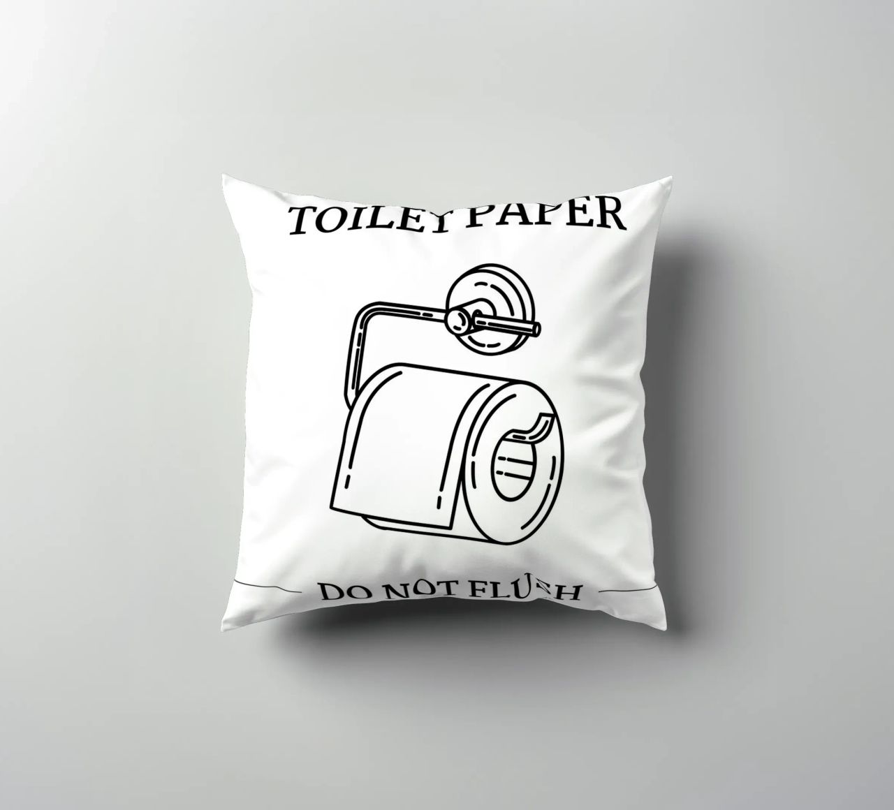 Flush Only Toilet Paper decorative cushion by mazzihanq