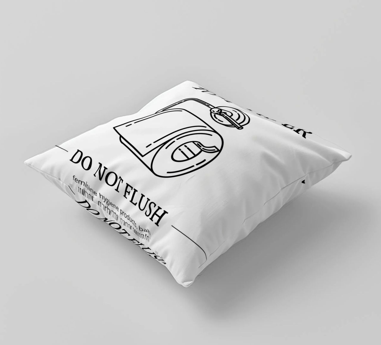 Flush Only Toilet Paper decorative cushion by mazzihanq