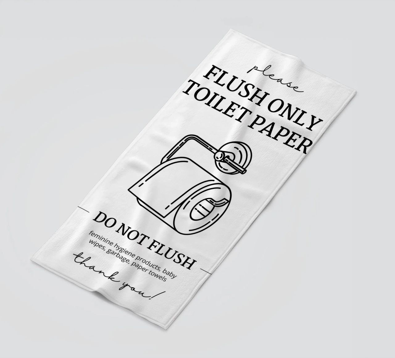 Flush Only Toilet Paper beach towel by mazzihanq