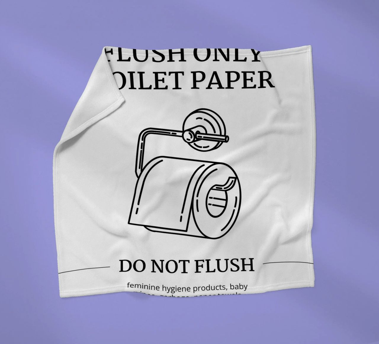 Flush Only Toilet Paper fleece blanket by mazzihanq