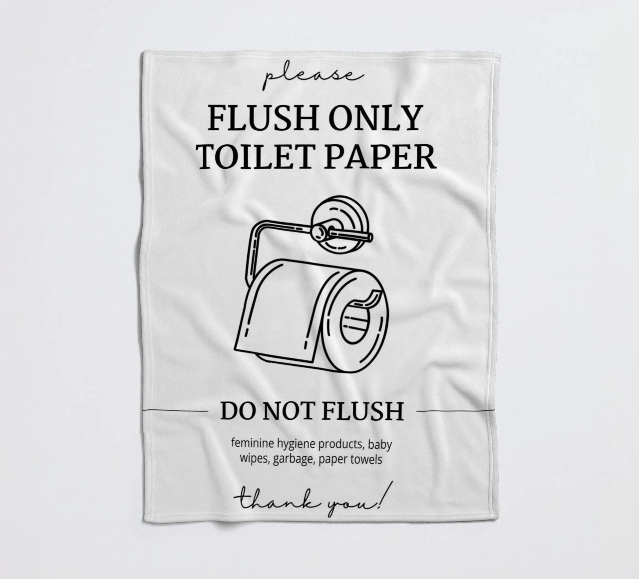 Flush Only Toilet Paper fleece blanket by mazzihanq