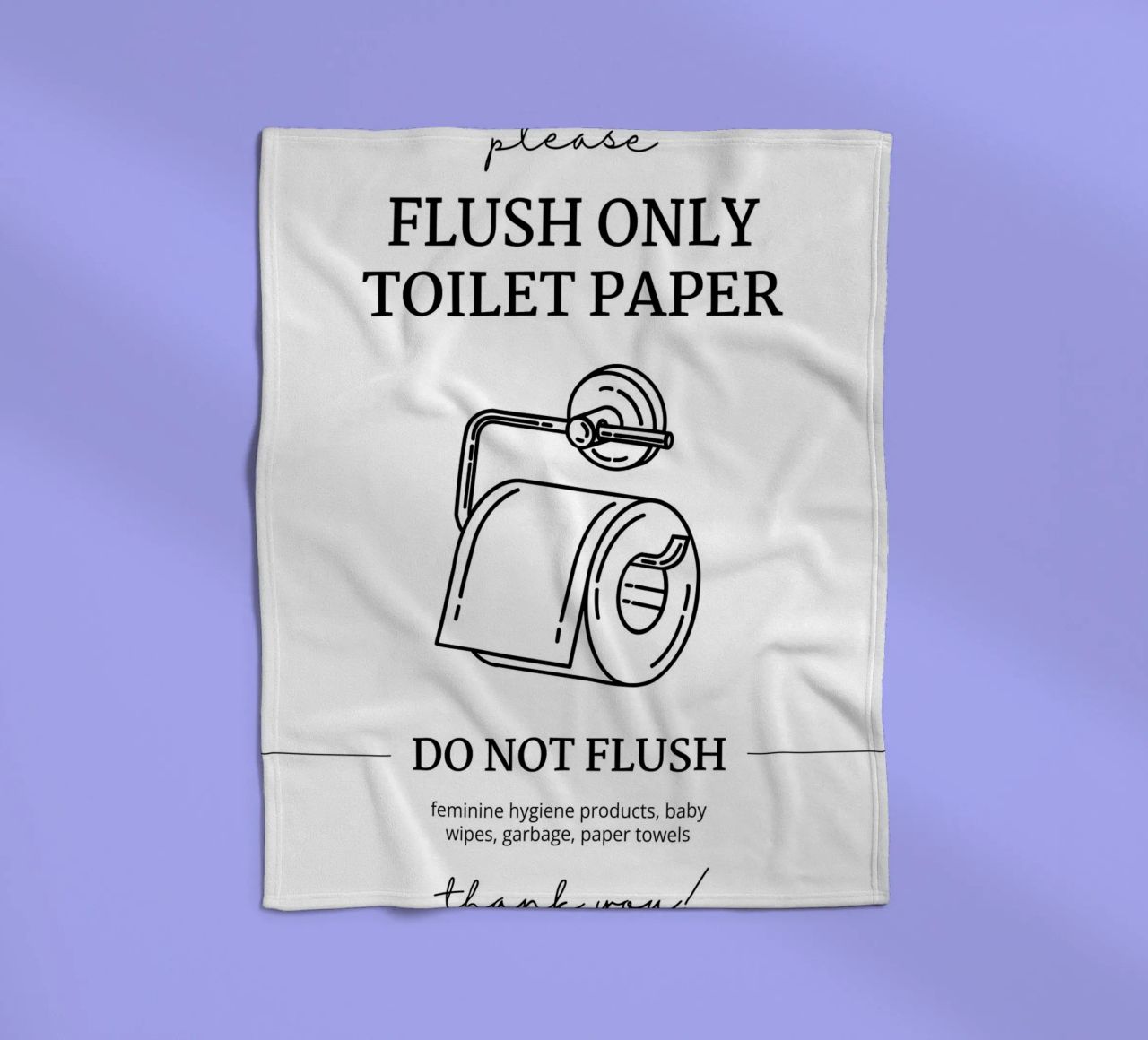 Flush Only Toilet Paper fleece blanket by mazzihanq