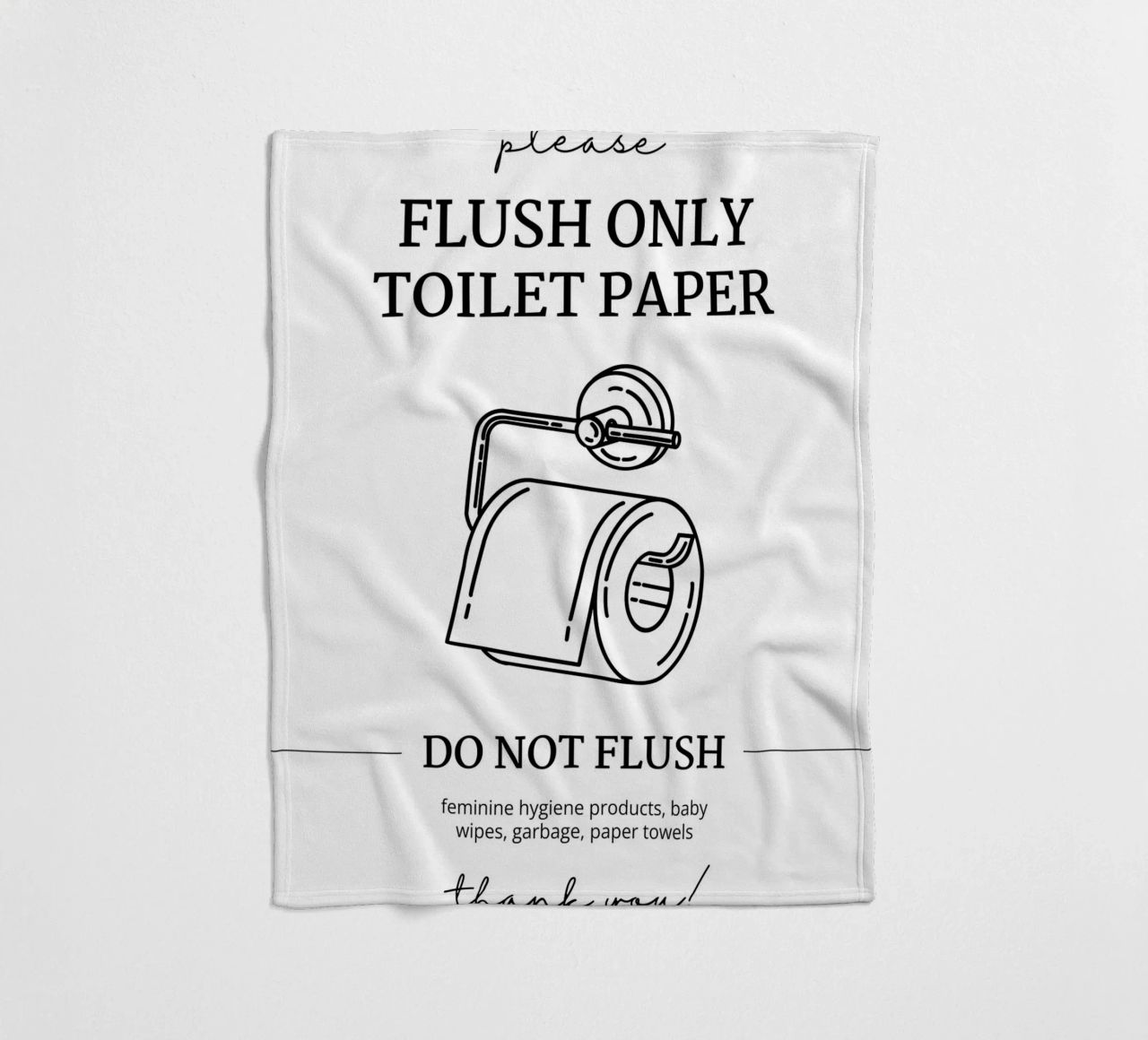 Flush Only Toilet Paper fleece blanket by mazzihanq