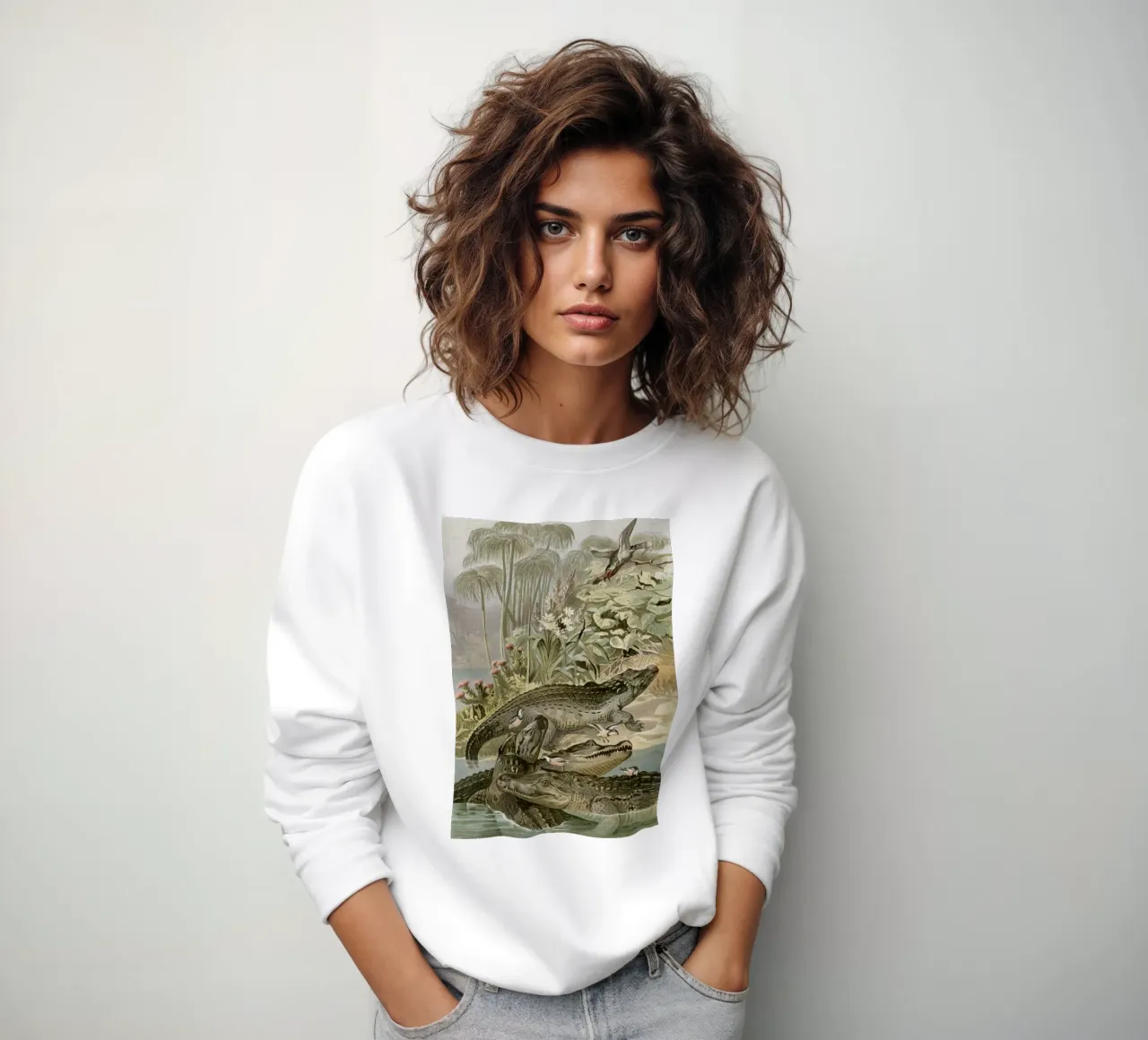 Vintage Brehm 1 Krokodil felpa da Vintage Print Collection
