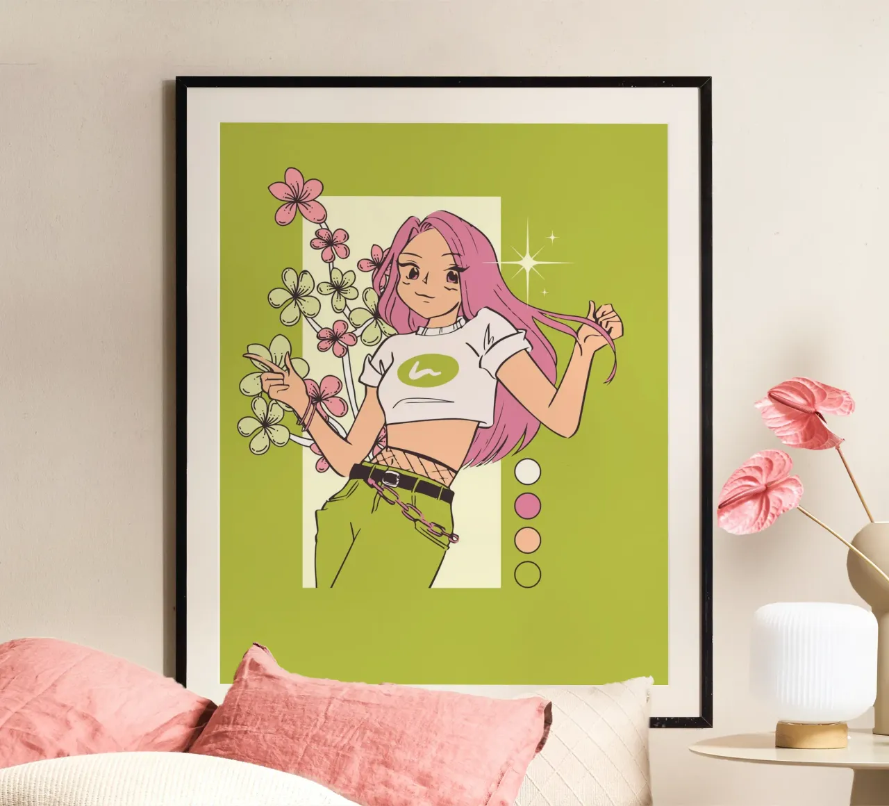 ragazza poster con telaio in plastica da mazzihanq