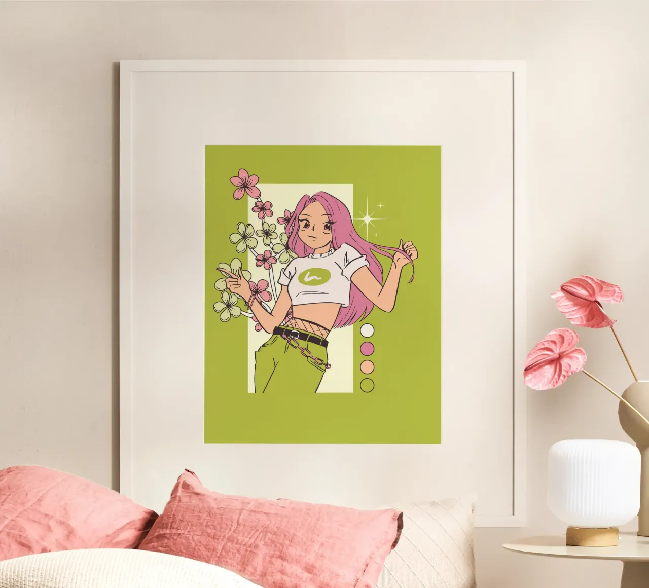 ragazza poster con telaio in plastica da mazzihanq