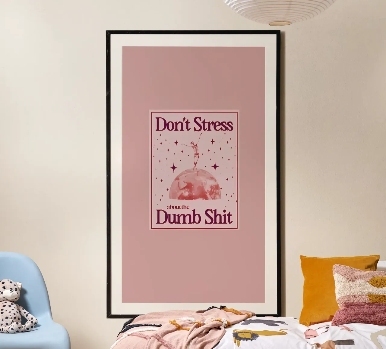 Non stressare le cose stupide poster con telaio in plastica da bonglantrungmuoi