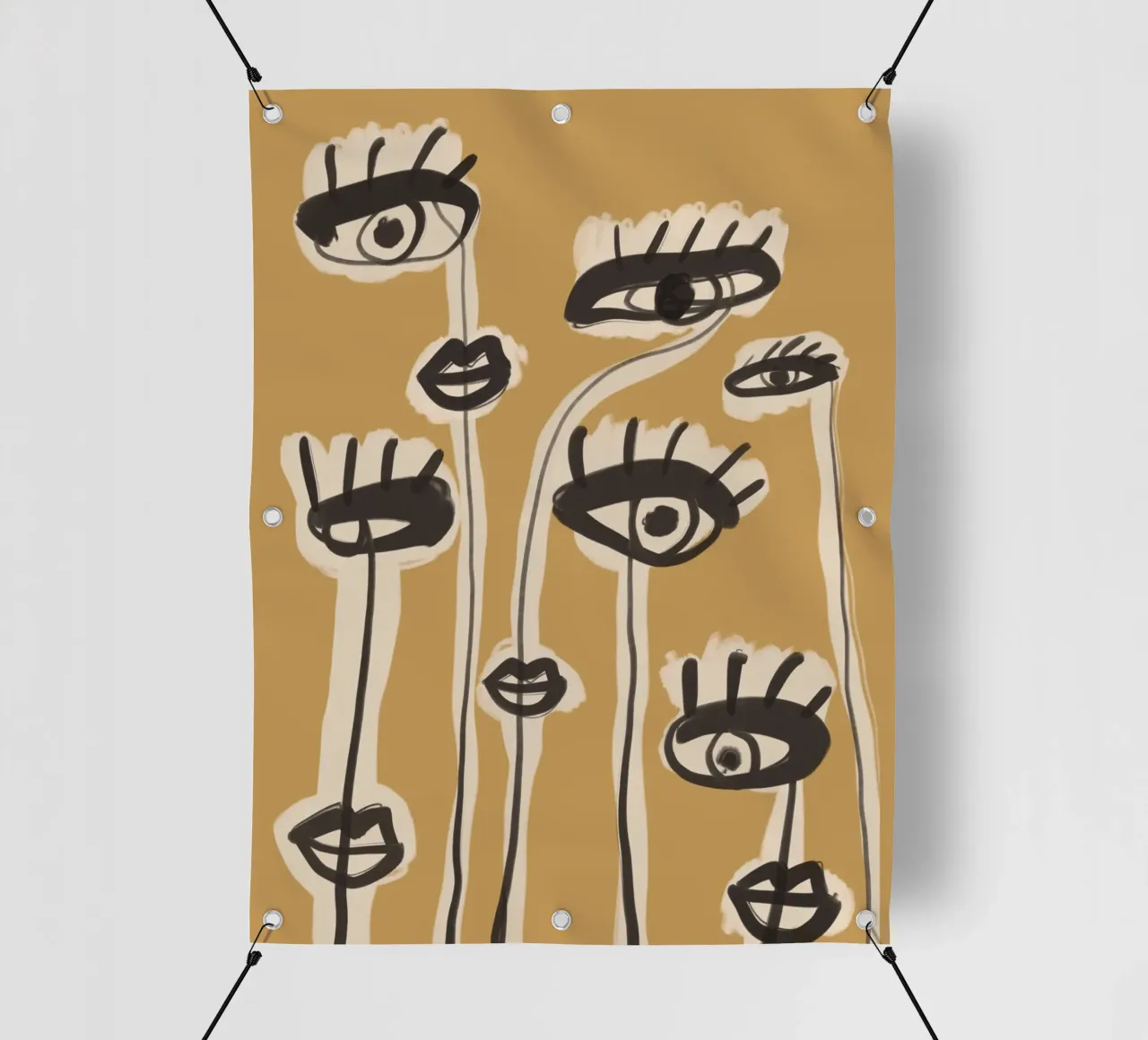 Line art astratta occhi 11 telo in pvc da ThingDesign