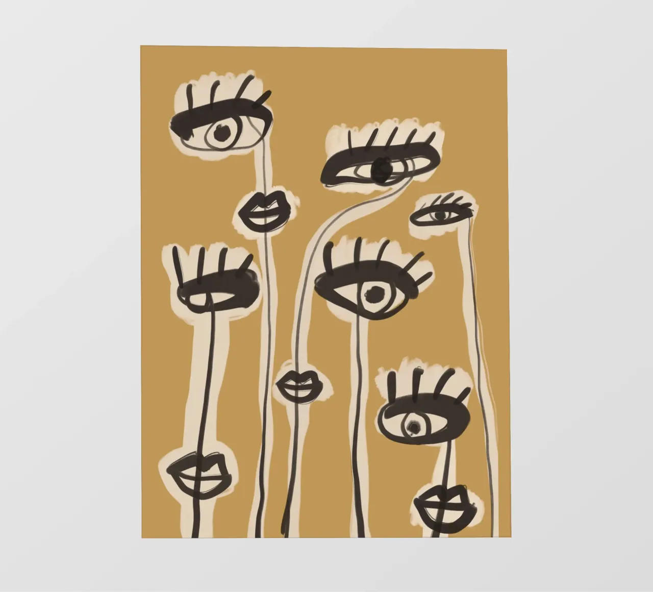 Line art astratta occhi 11 telo in pvc da ThingDesign