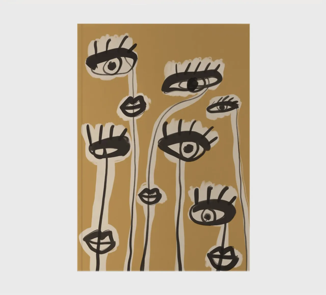 Abstract line art eyes 11 notebook by ThingDesign