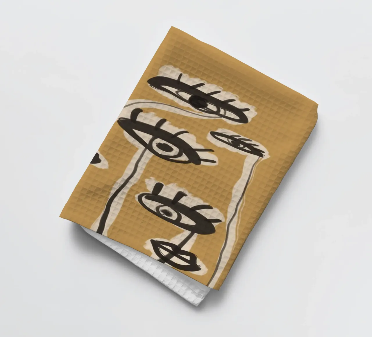 Dessin au trait abstrait yeux 11 torchon de ThingDesign