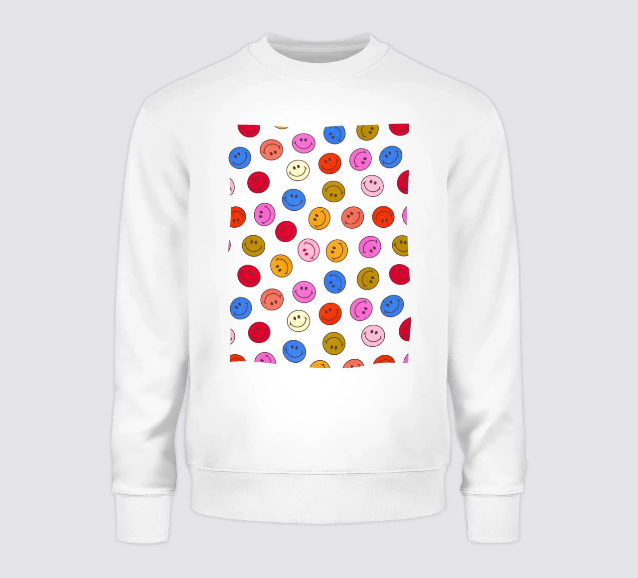 Retro Smiley Faces Seamless Pattern - Neon Colors felpa da showmemars