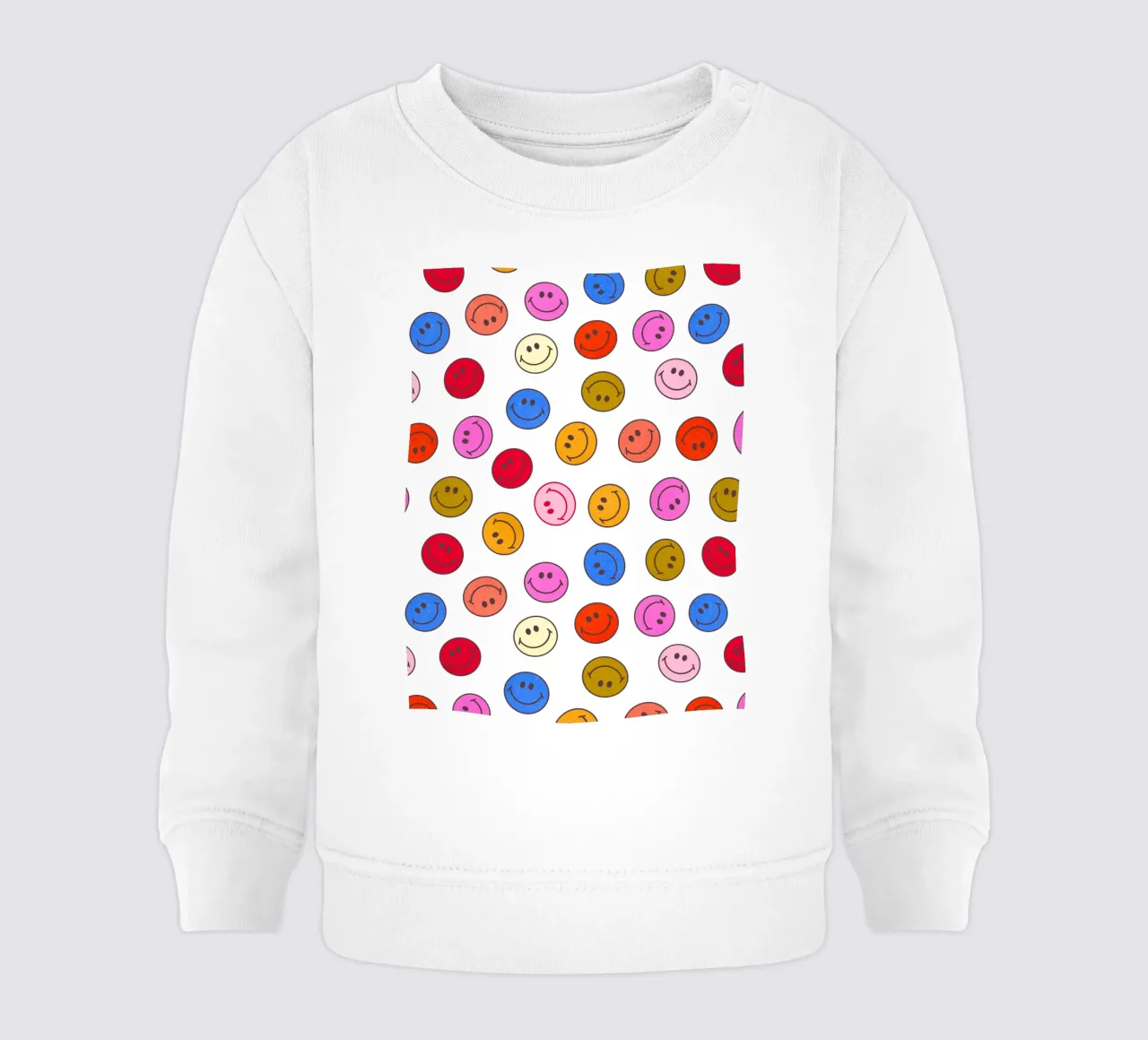 Retro Smiley Faces Seamless Pattern - Neon Colors baby sweatshirt van showmemars
