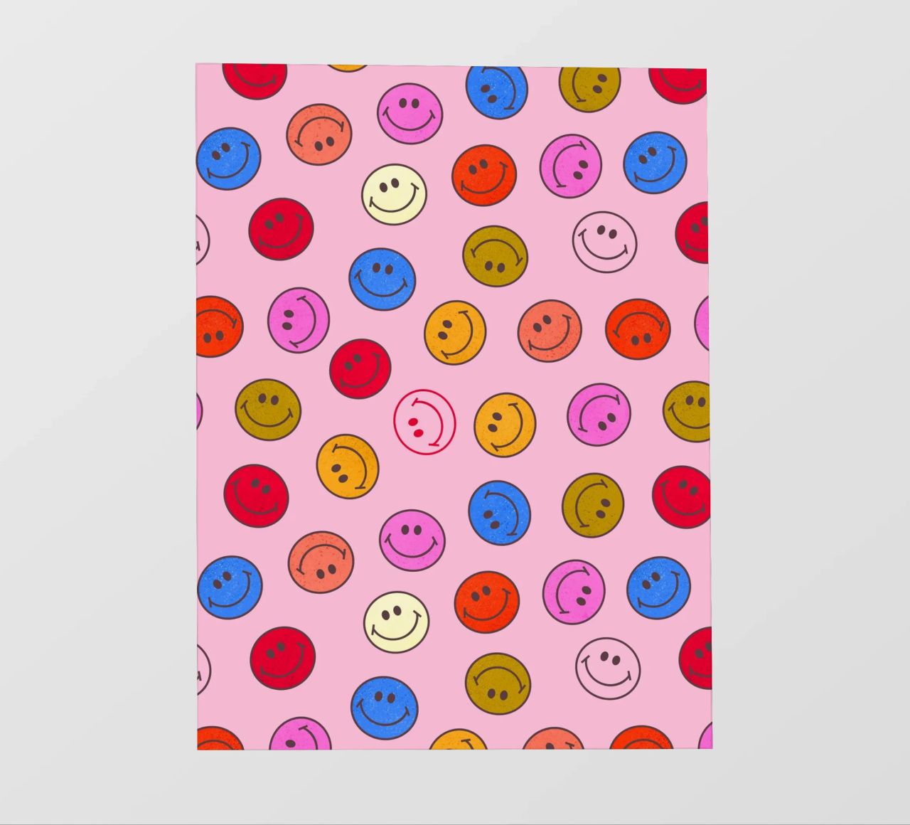 Retro Smiley Faces Seamless Pattern - Neon Colors pellicola backlit da showmemars