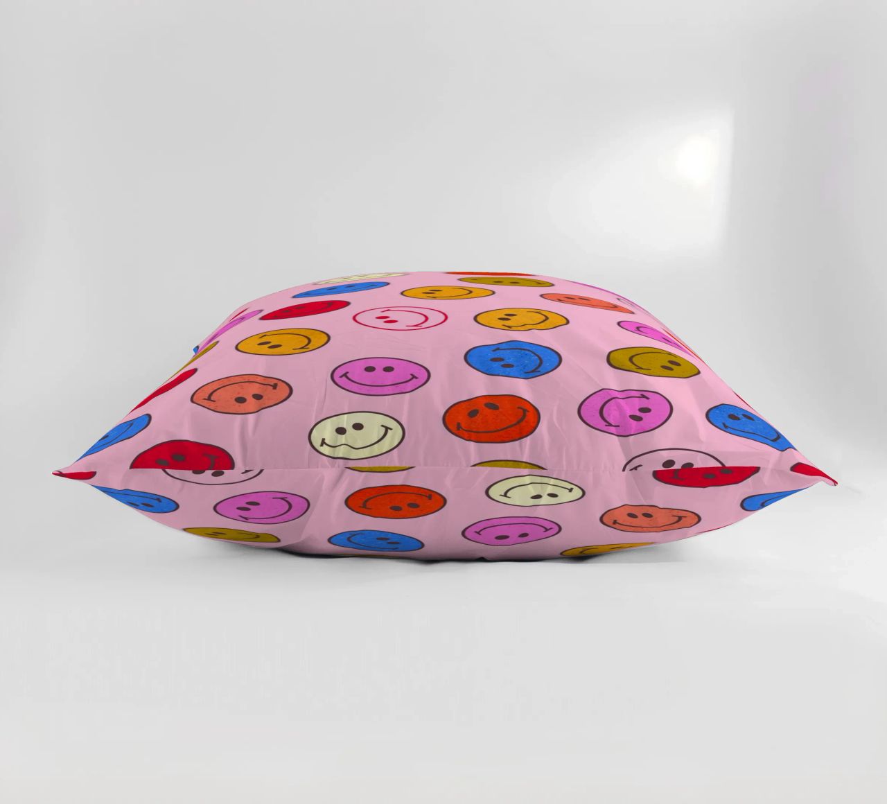 Retro Smiley Faces Seamless Pattern - Neon Colors cuscino da showmemars