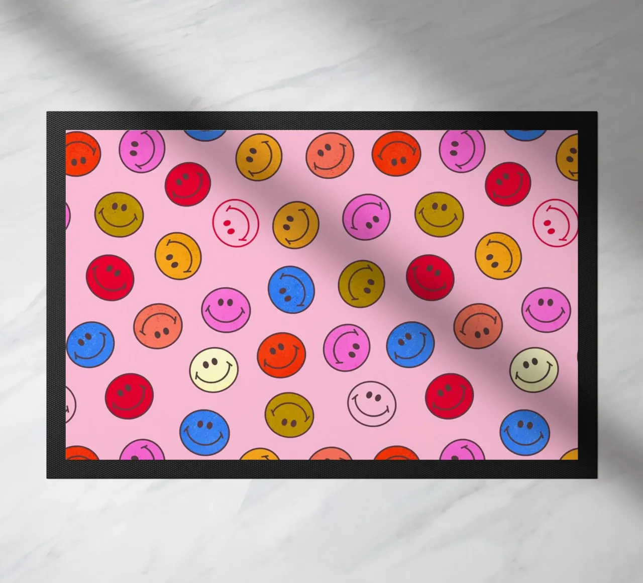 Retro Smiley Faces Seamless Pattern - Neon Colors zerbino da showmemars