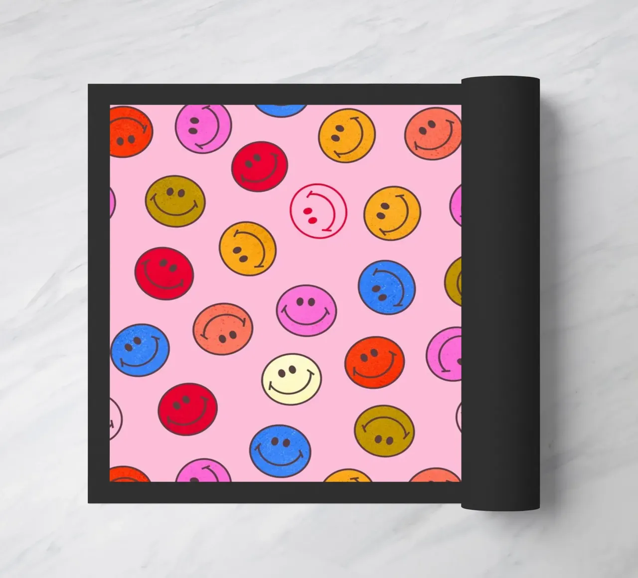 Retro Smiley Faces Seamless Pattern - Neon Colors zerbino da showmemars
