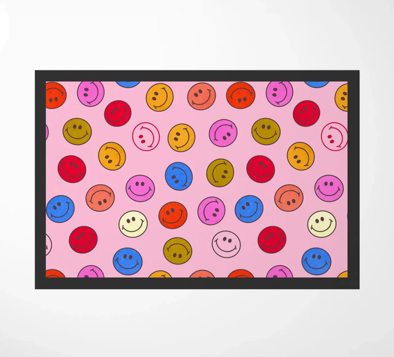 Retro Smiley Faces Seamless Pattern - Neon Colors zerbino da showmemars