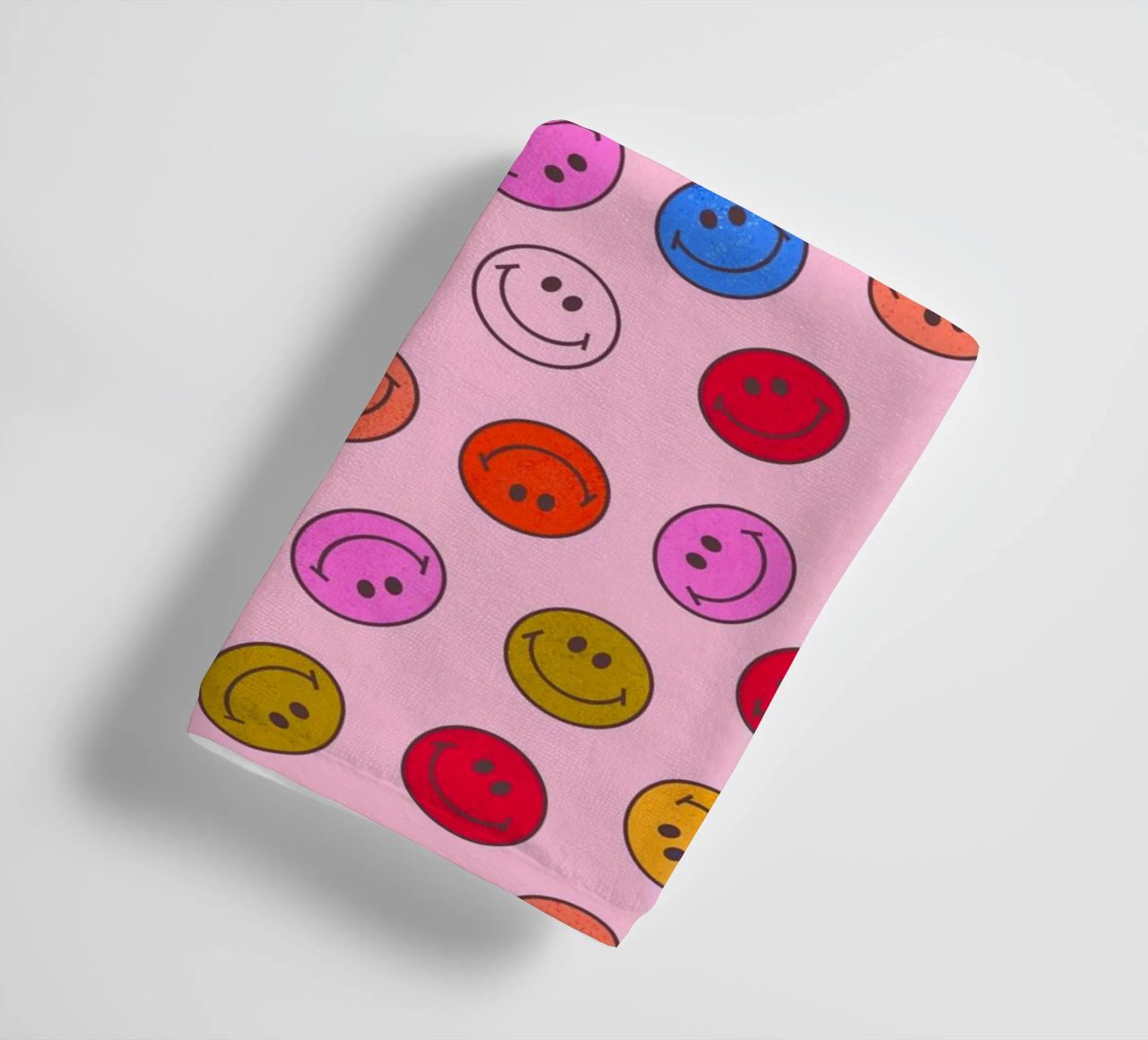 Retro Smiley Faces Seamless Pattern - Neon Colors asciugamano da bagno da showmemars