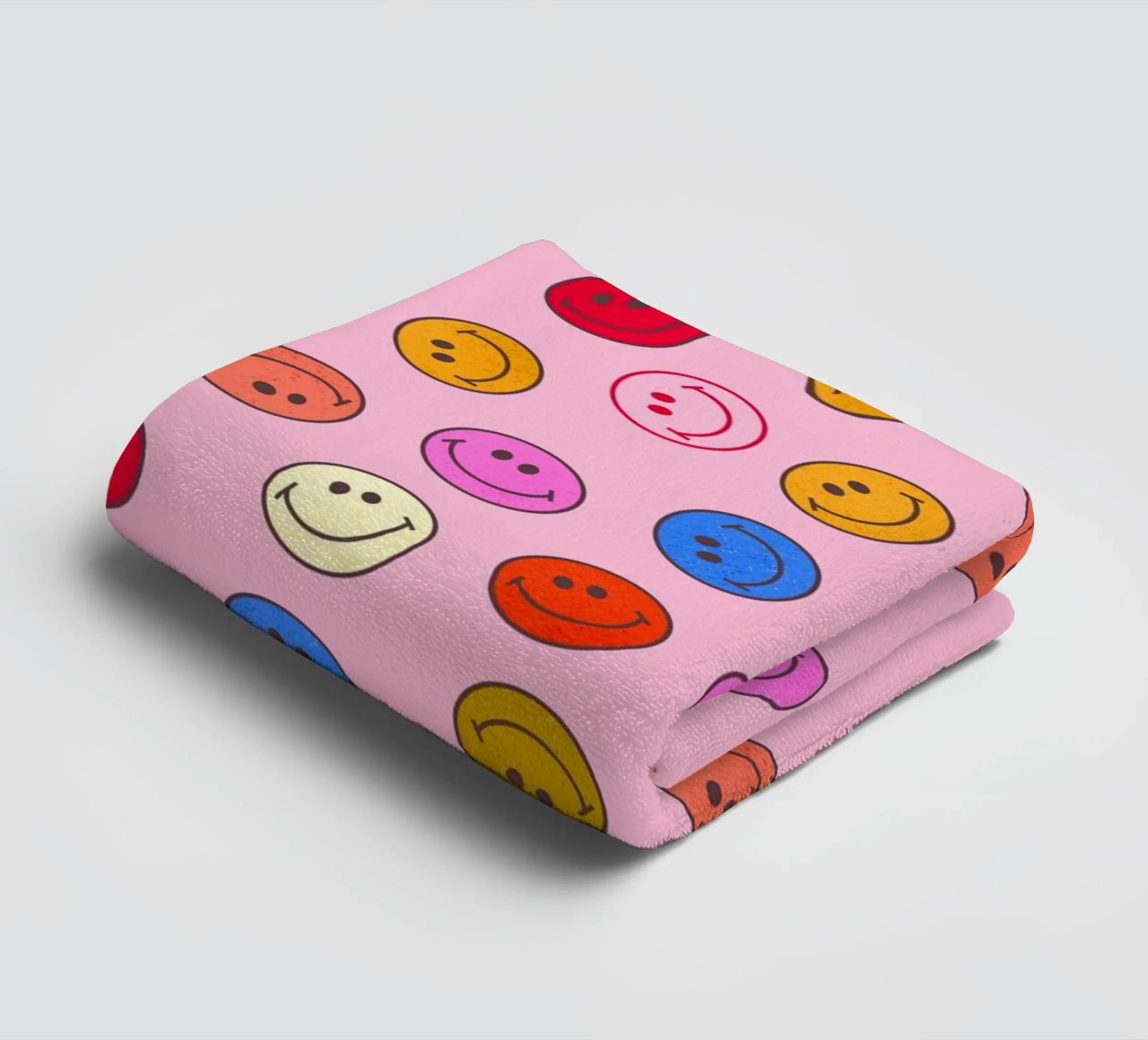 Retro Smiley Faces Seamless Pattern - Neon Colors asciugamano da bagno da showmemars