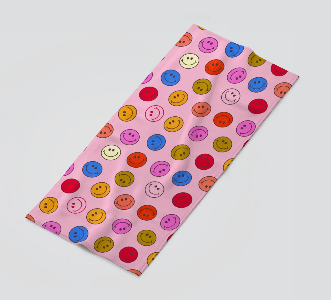 Retro Smiley Faces Seamless Pattern - Neon Colors telo mare da showmemars