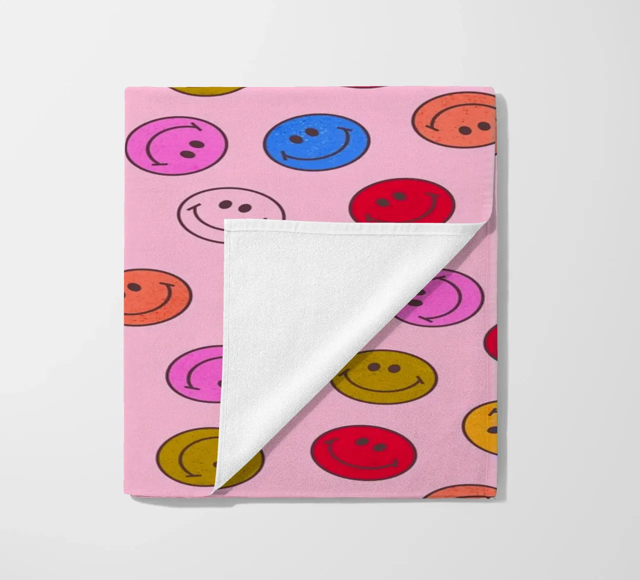 Retro Smiley Faces Seamless Pattern - Neon Colors telo mare da showmemars