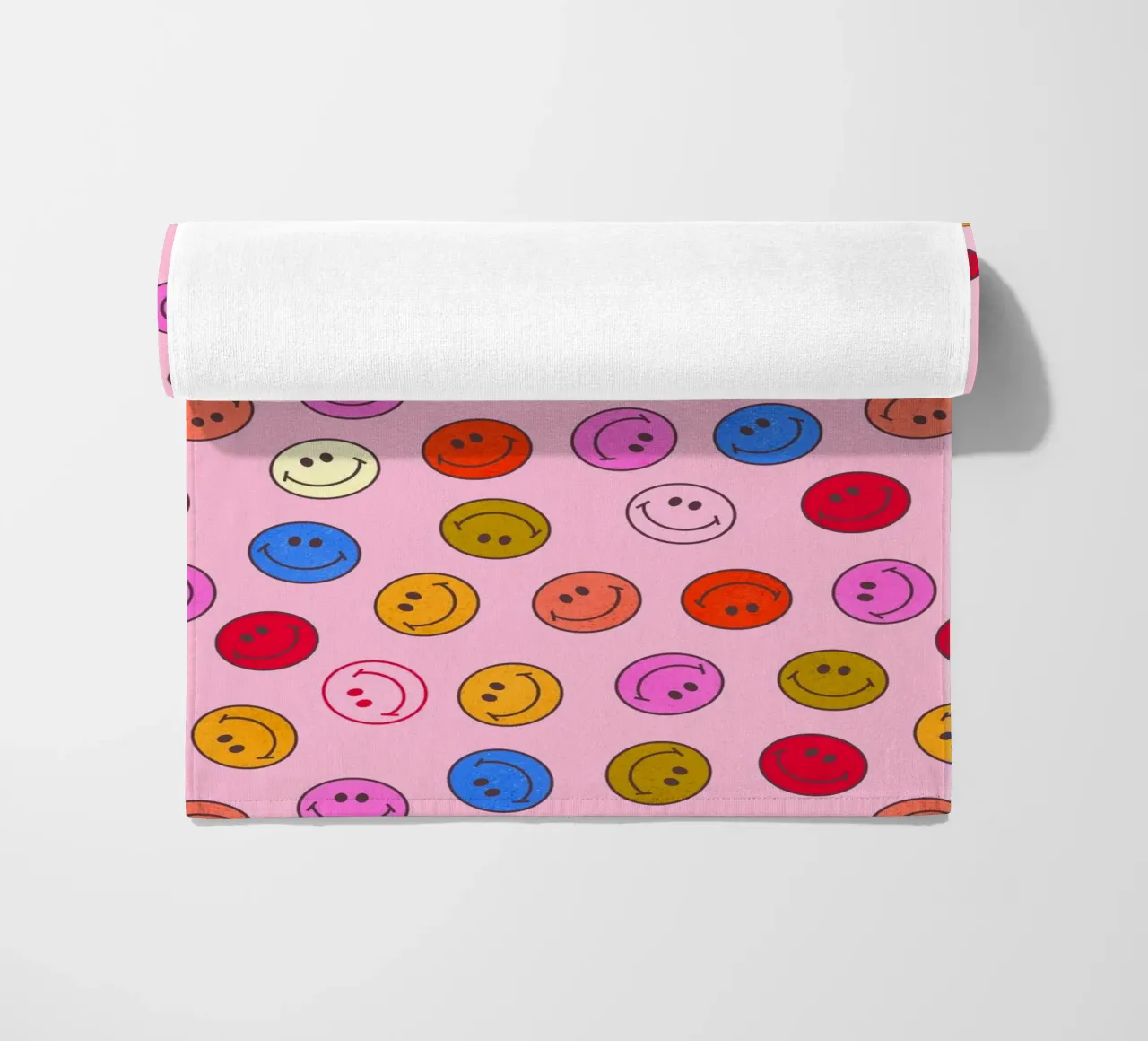Retro Smiley Faces Seamless Pattern - Neon Colors telo mare da showmemars