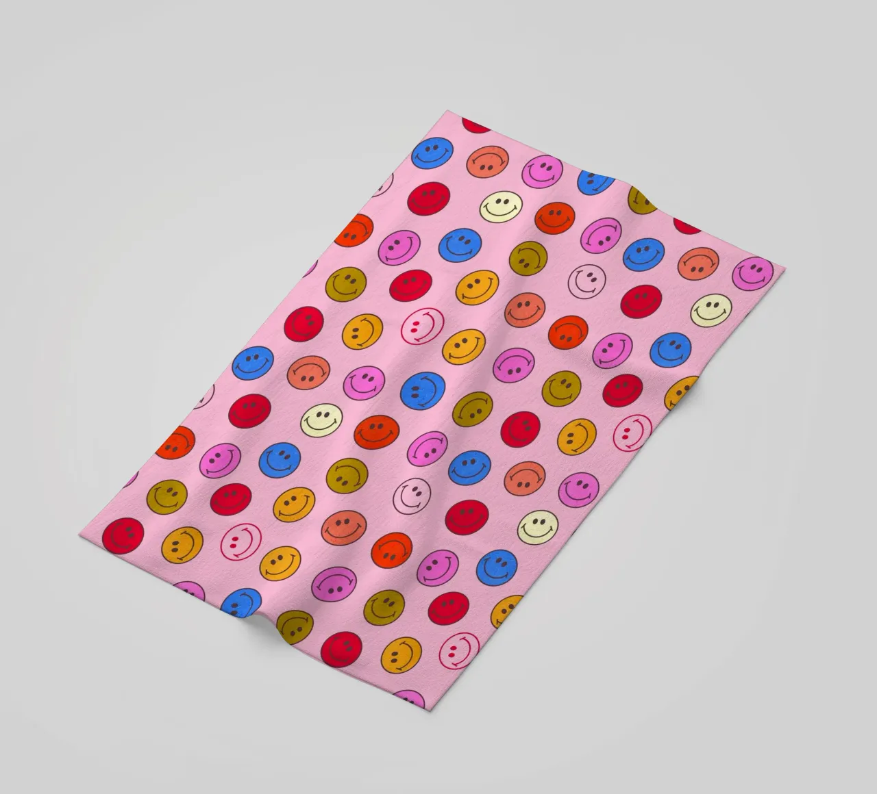 Retro Smiley Faces Seamless Pattern - Neon Colors telo mare da showmemars