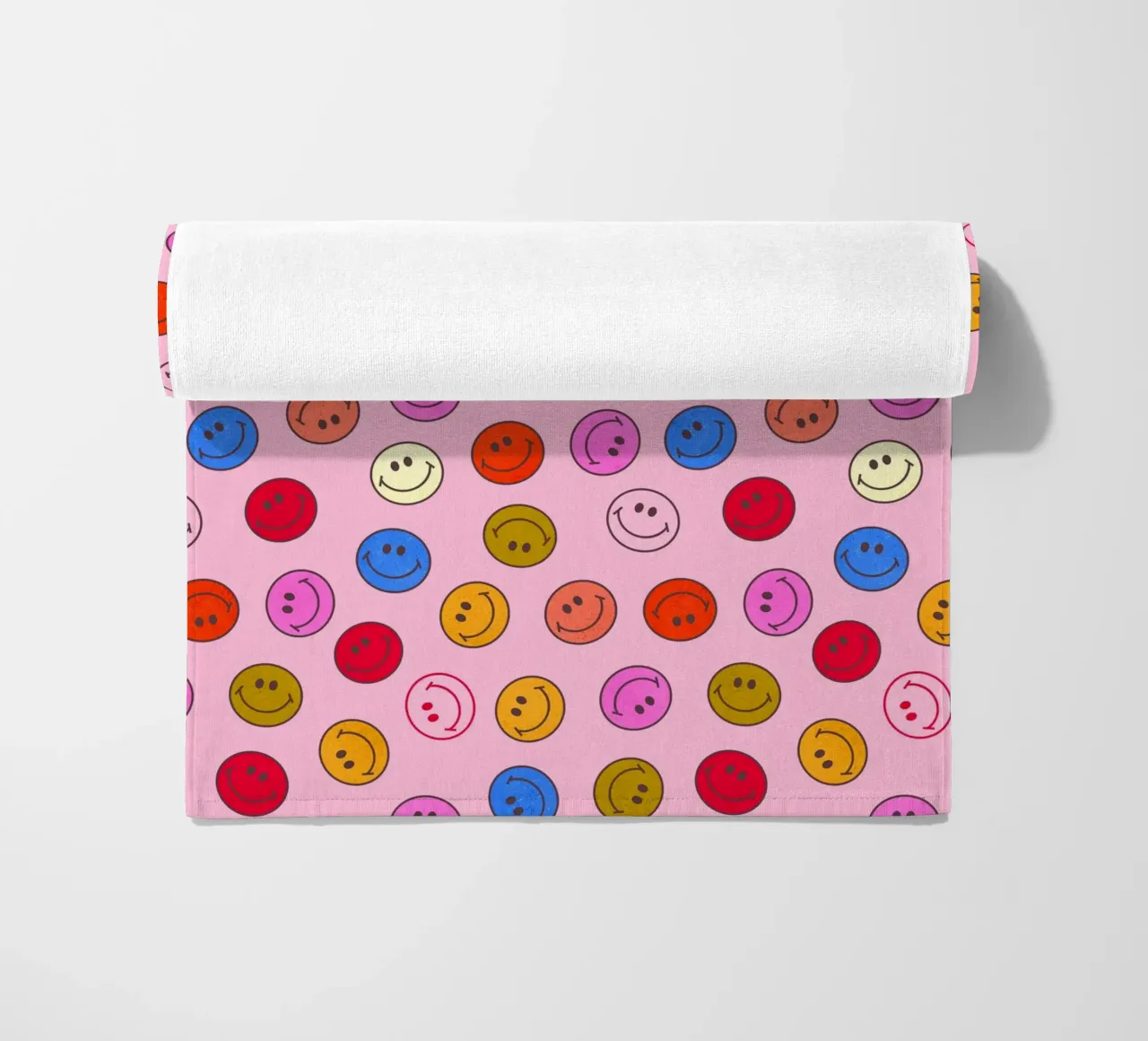 Retro Smiley Faces Seamless Pattern - Neon Colors telo mare da showmemars