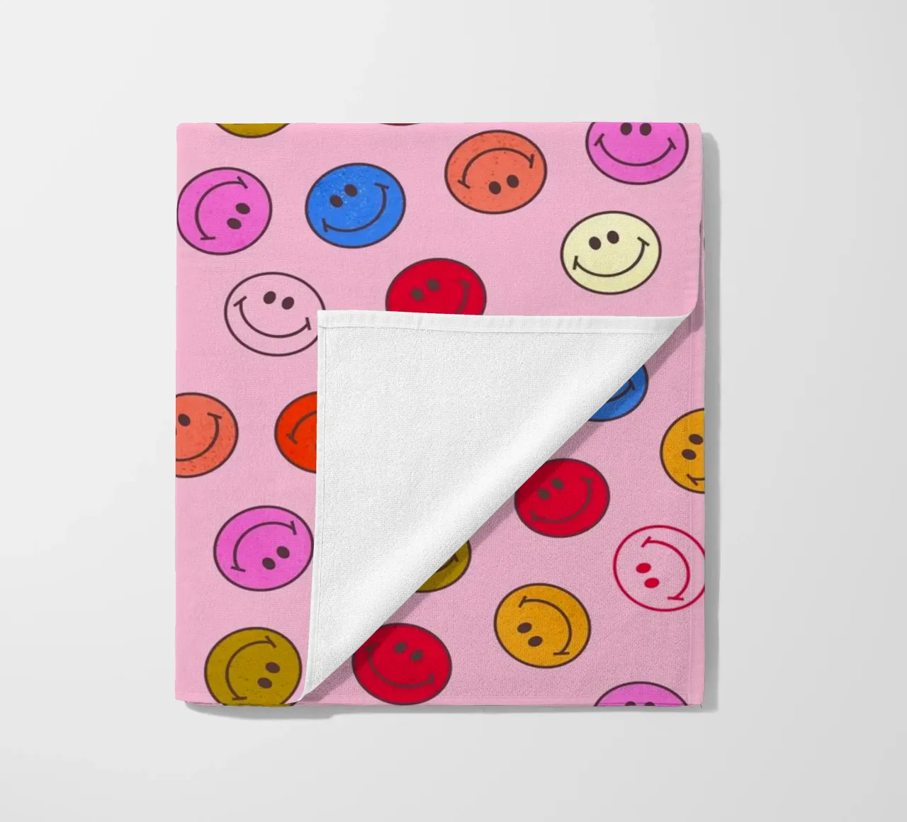 Retro Smiley Faces Seamless Pattern - Neon Colors telo mare da showmemars