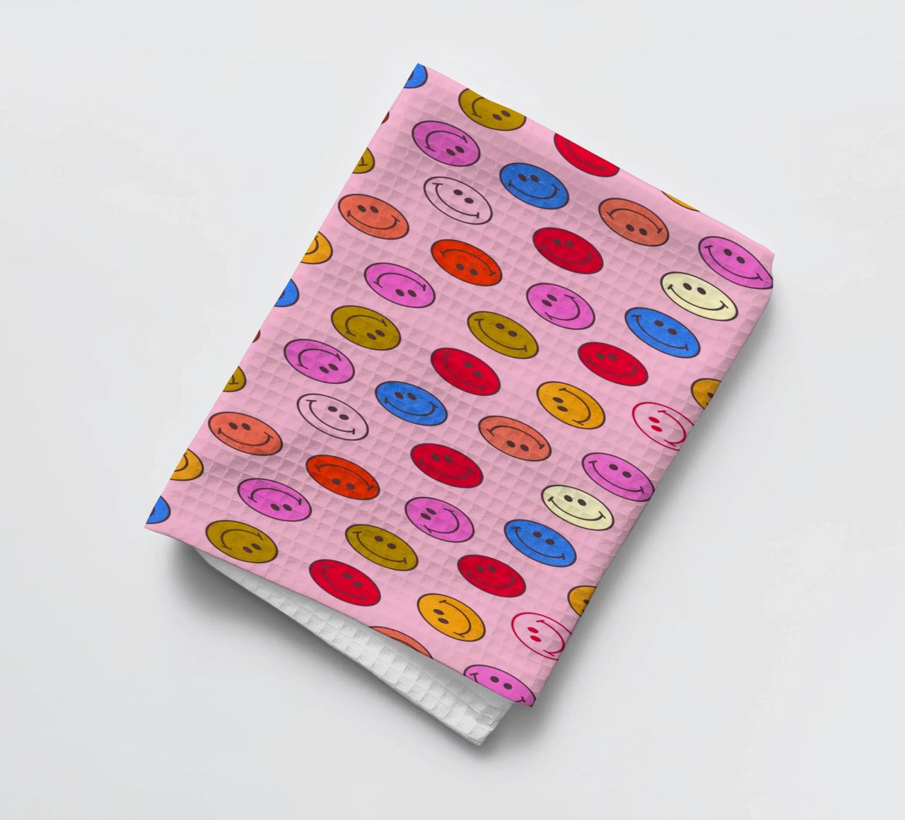 Retro Smiley Faces Seamless Pattern - Neon Colors canovaccio da cucina da showmemars