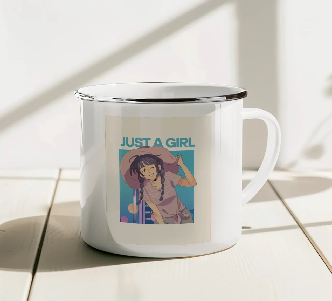 solo una ragazza tazza in smalto da mazzihanq