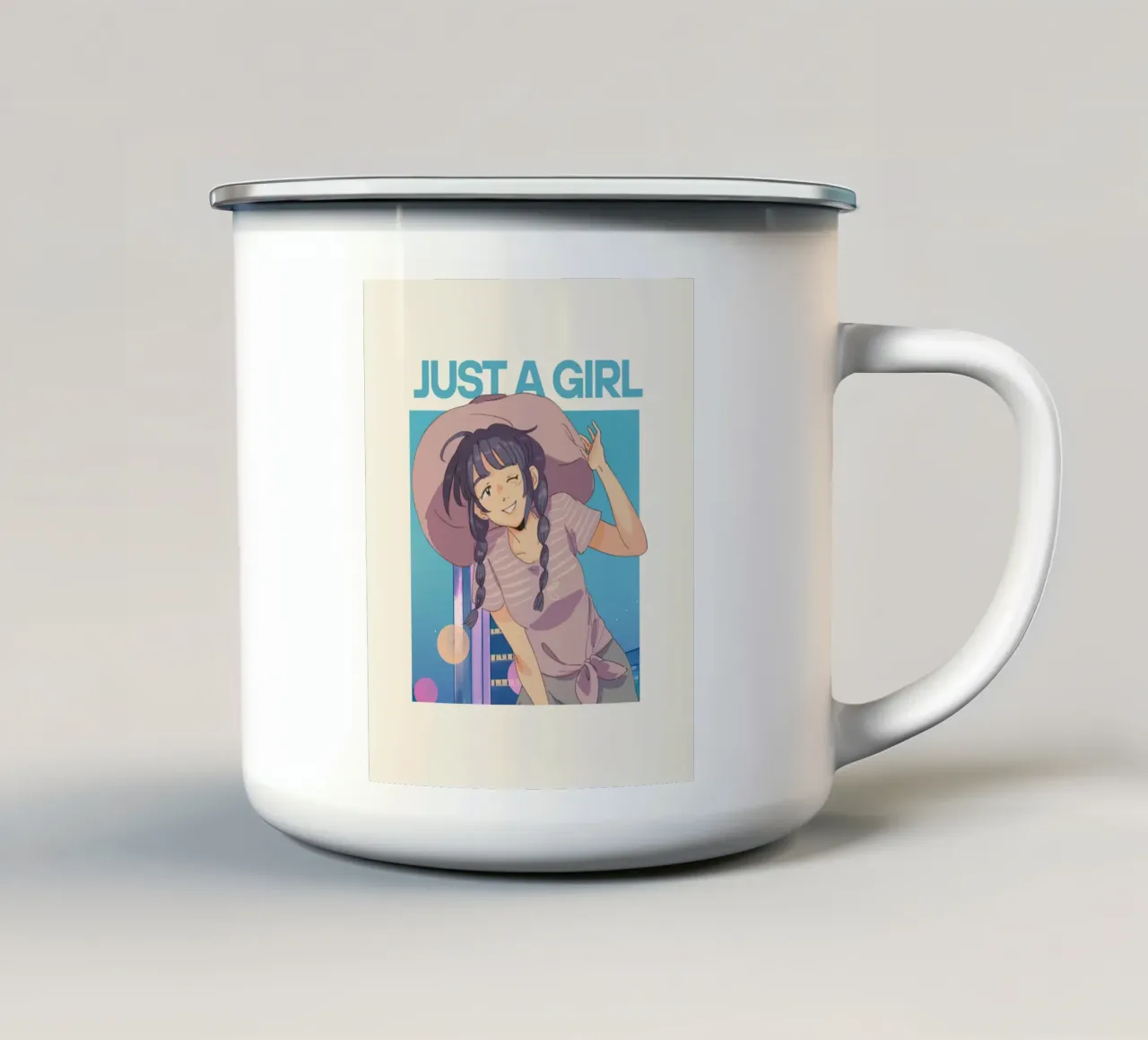 solo una ragazza tazza in smalto da mazzihanq