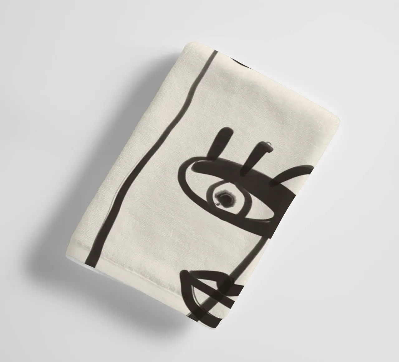 Dessin au trait abstrait yeux 2 serviette de bain de ThingDesign