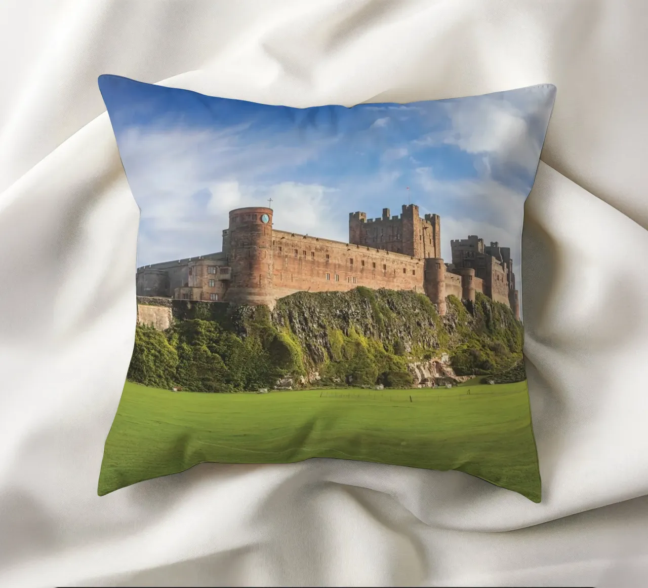 Bamburgh Castle cuscino da Dave Hare Photography