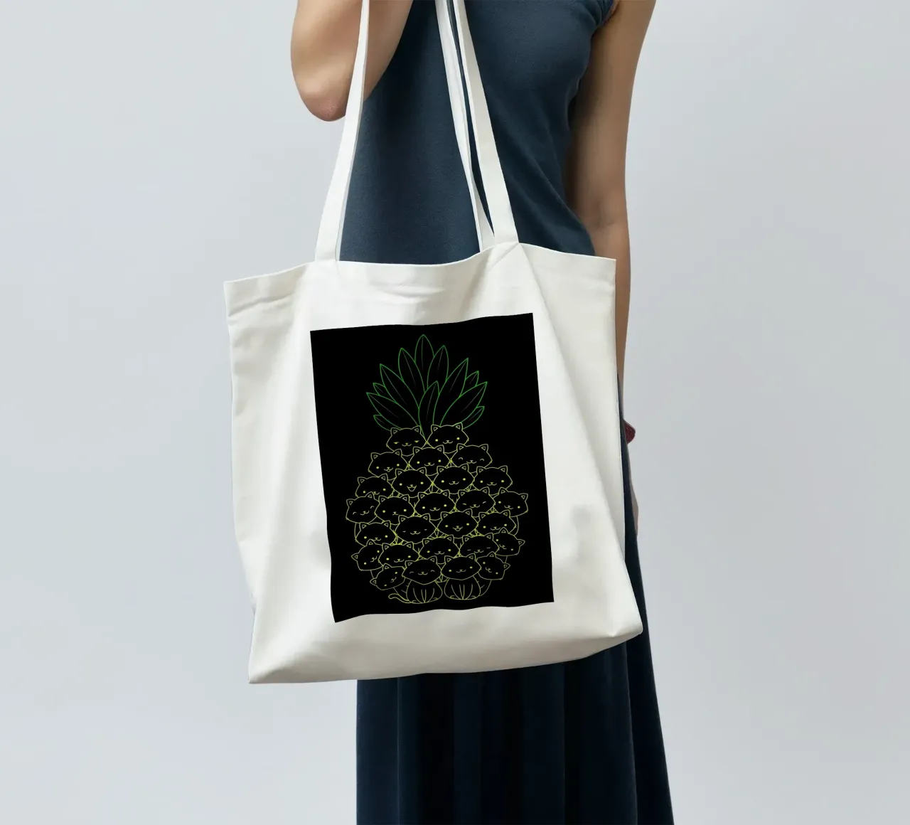 Pineaple Cat borsa in juta da Tobe Fonseca