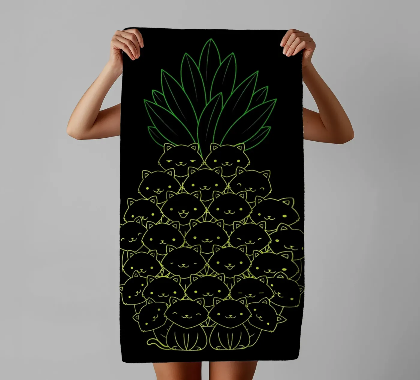 Pineaple Cat badhanddoek van Tobe Fonseca