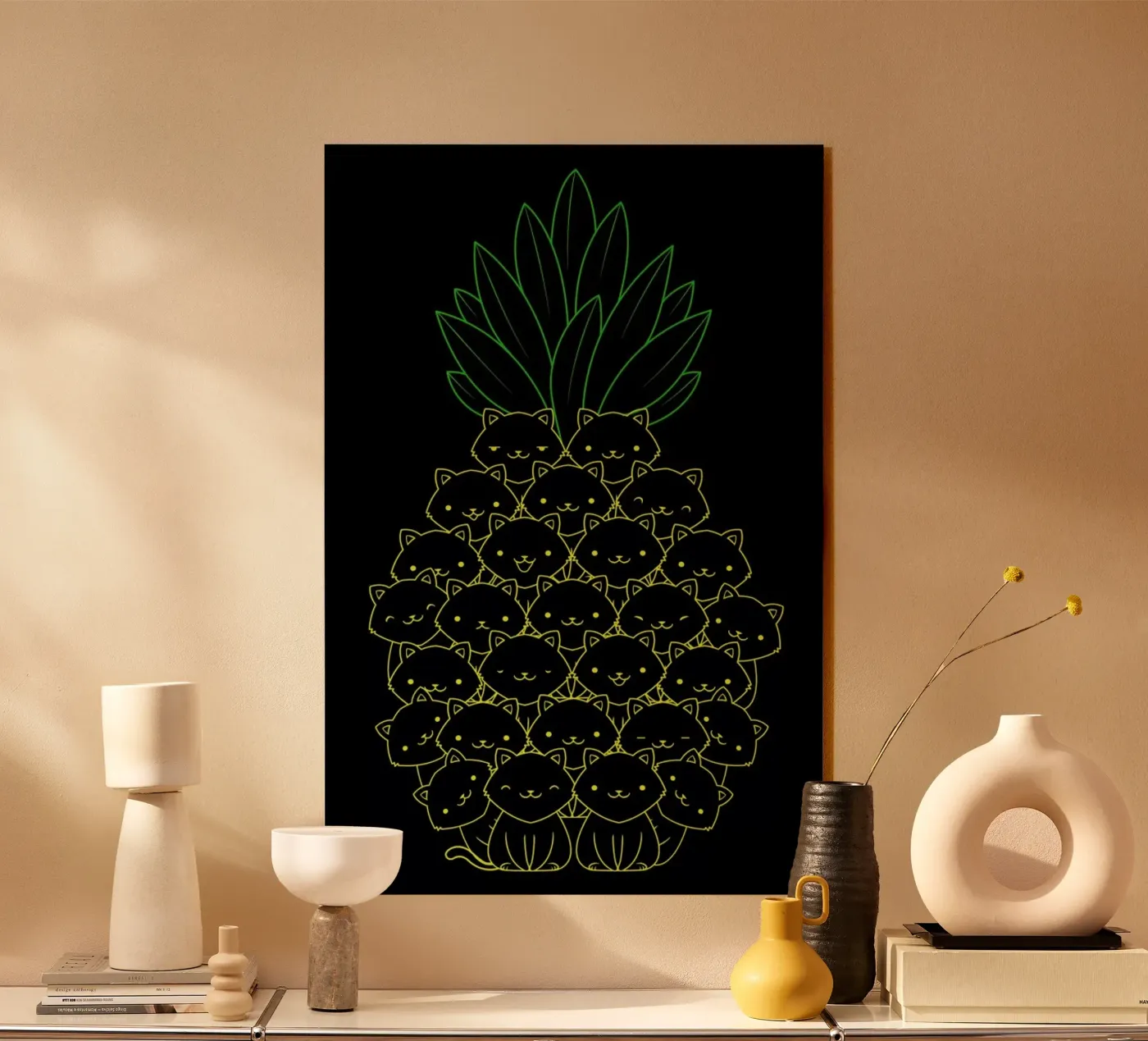 Pineaple Cat plexiglass da Tobe Fonseca