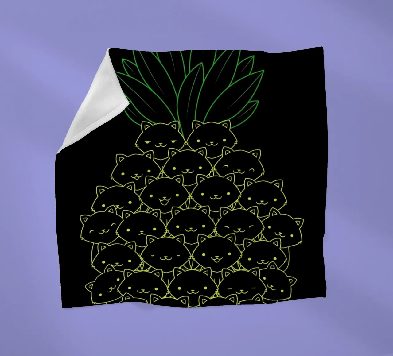 Pineaple Cat Fleecedecke von Tobe Fonseca