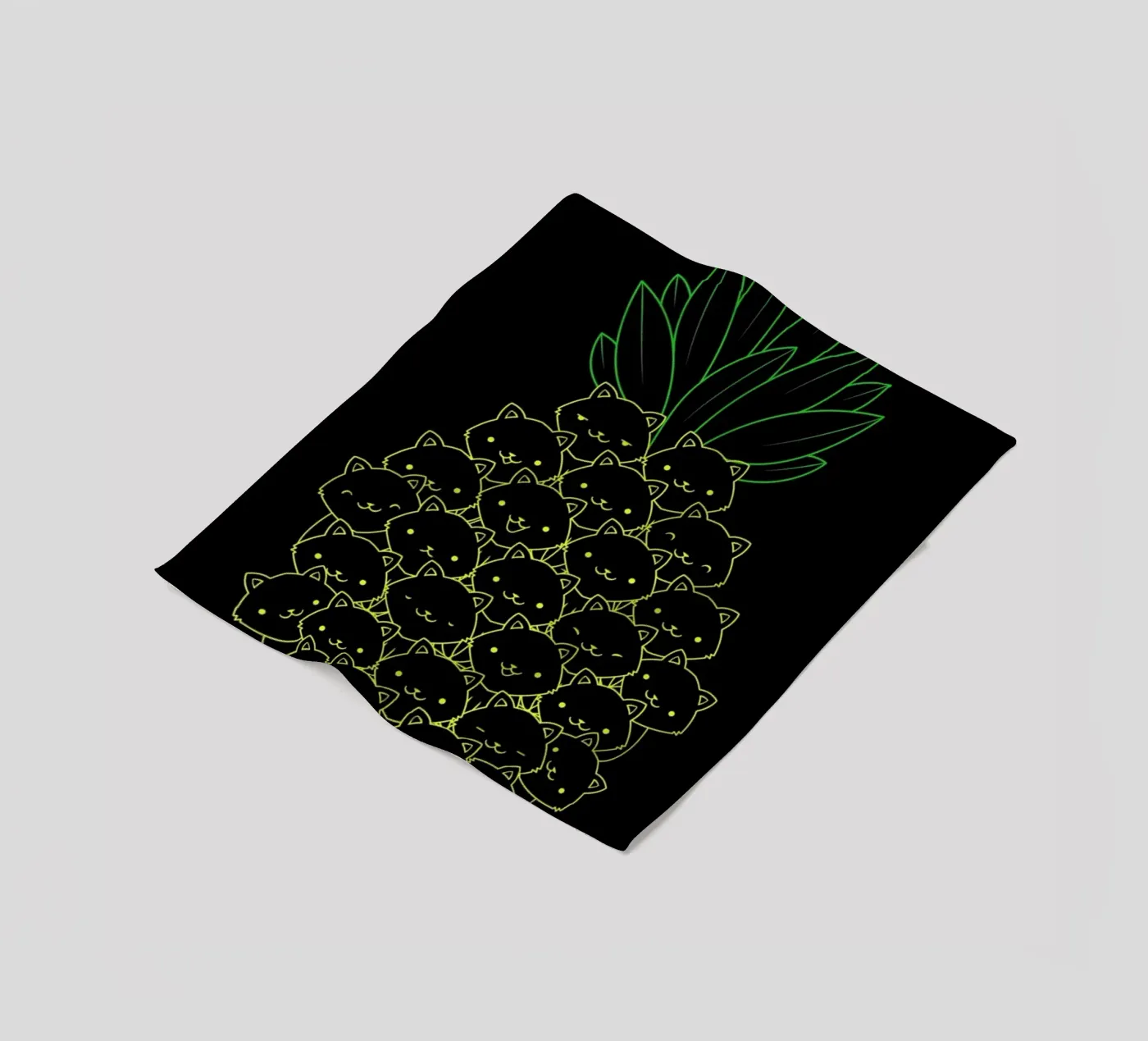 Pineaple Cat coperta in pile da Tobe Fonseca