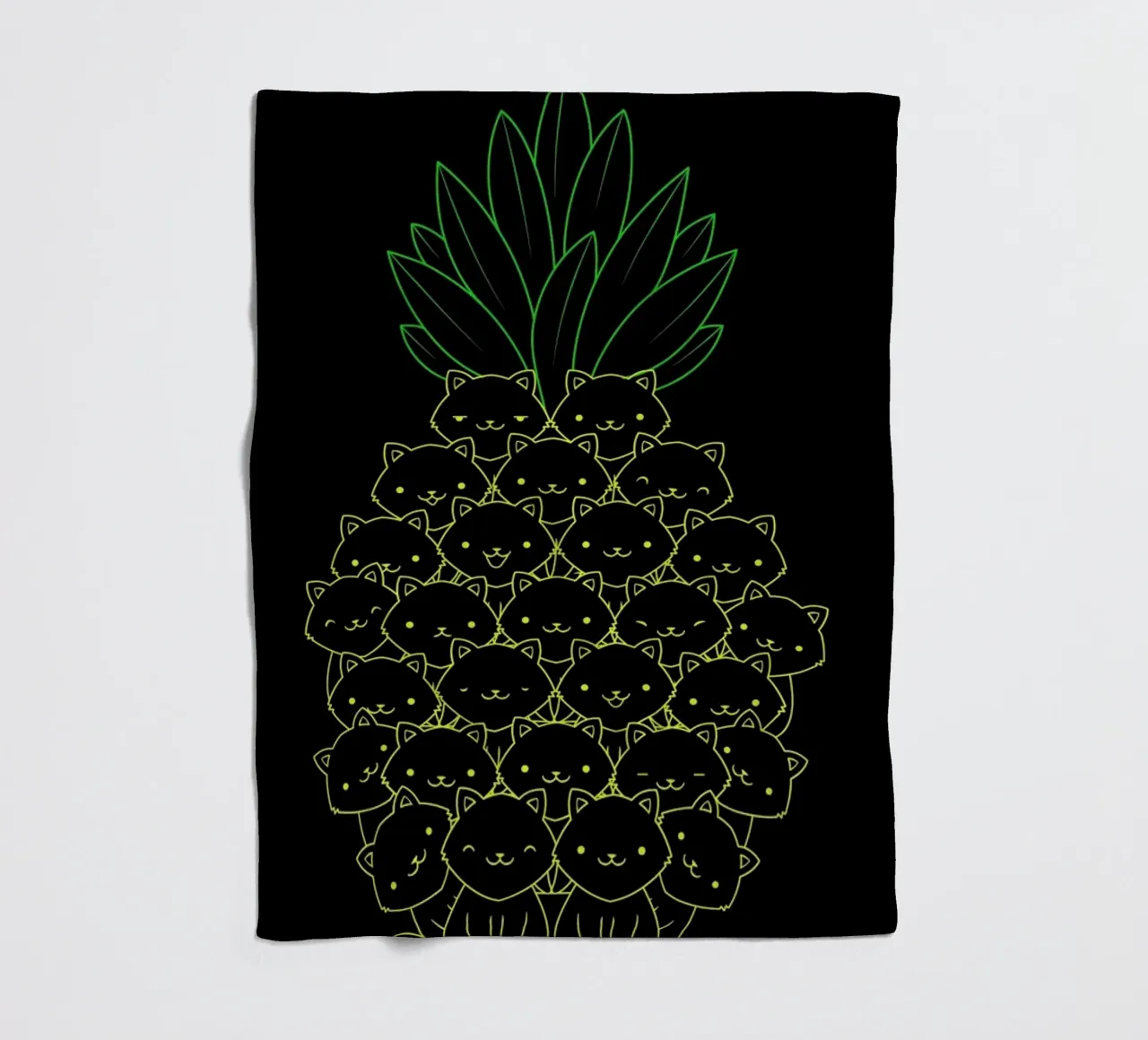 Pineaple Cat Fleecedecke von Tobe Fonseca