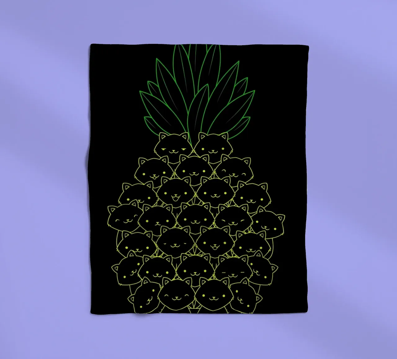 Pineaple Cat Fleecedecke von Tobe Fonseca