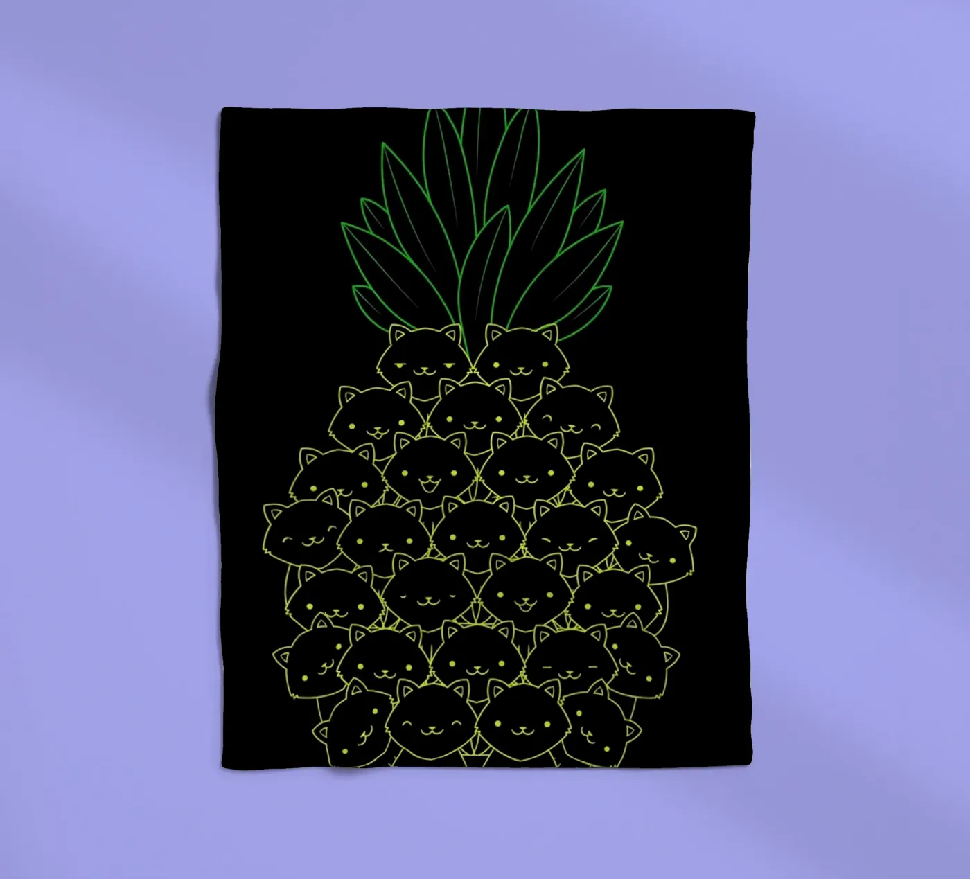 Pineaple Cat coperta in pile da Tobe Fonseca