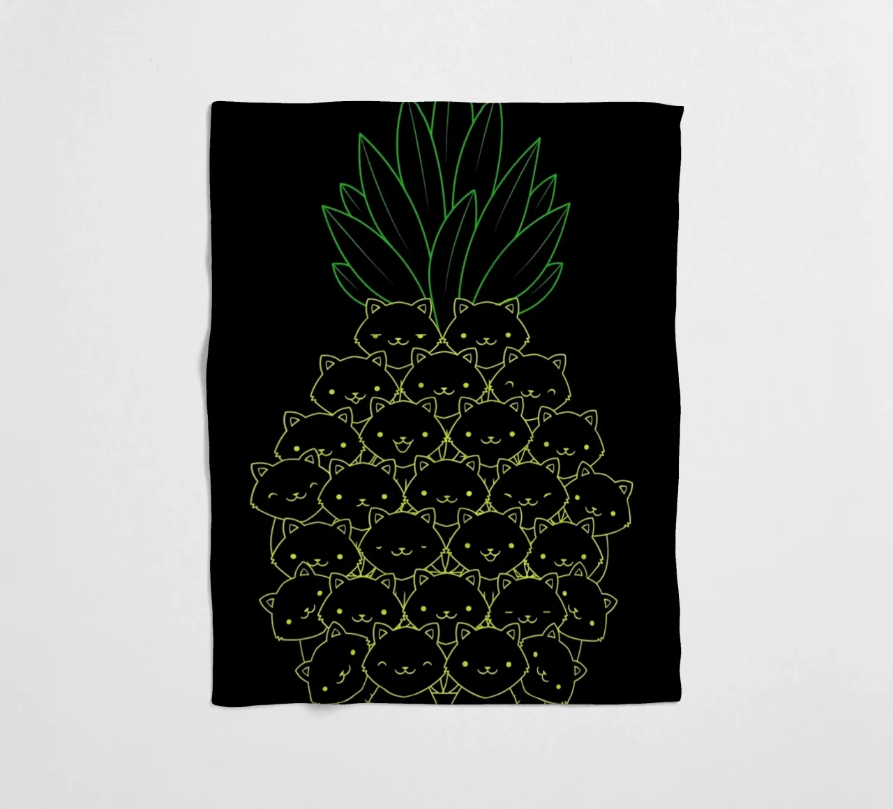 Pineaple Cat Fleecedecke von Tobe Fonseca